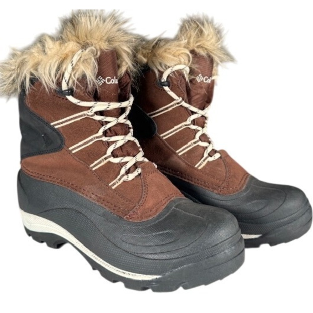 Columbia Women's Brown Winter Snow Boots‎ Fur Trim Waterproof Size 7
